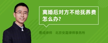 离婚后对方不给抚养费怎么办?