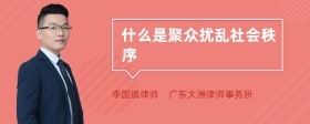 什么是聚众扰乱社会秩序