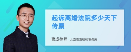 起诉离婚法院多少天下传票