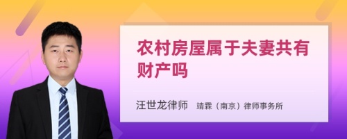 农村房屋属于夫妻共有财产吗