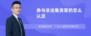 参与非法集资罪的怎么认定