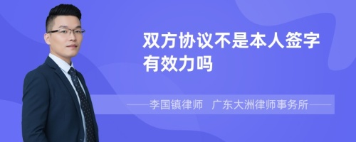 双方协议不是本人签字有效力吗