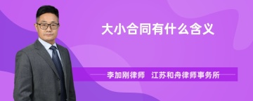 大小合同有什么含义