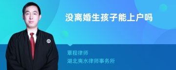 没离婚生孩子能上户吗