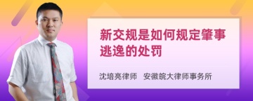 新交规是如何规定肇事逃逸的处罚