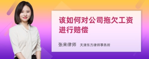 该如何对公司拖欠工资进行赔偿