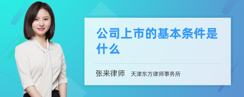 公司上市的基本条件是什么