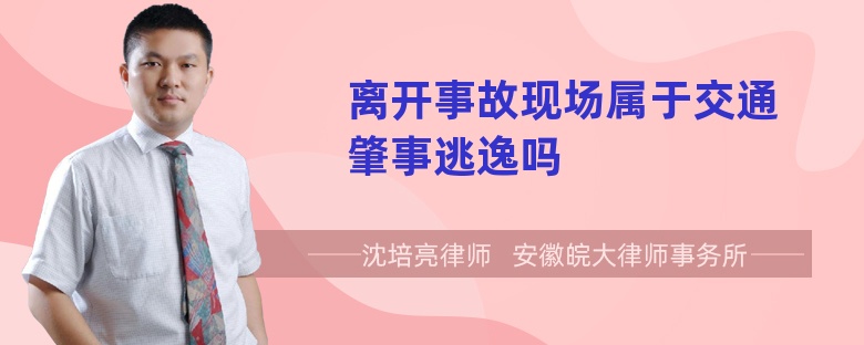 离开事故现场属于交通肇事逃逸吗