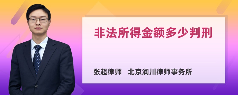 非法所得金额多少判刑