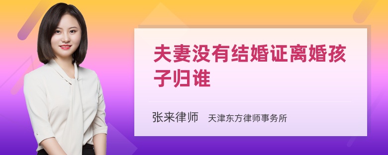 夫妻没有结婚证离婚孩子归谁