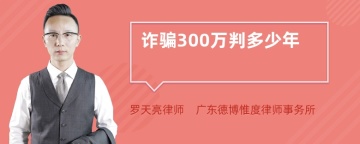 诈骗300万判多少年