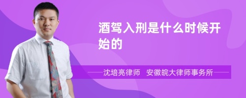 酒驾入刑是什么时候开始的