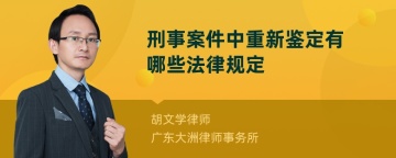 刑事案件中重新鉴定有哪些法律规定