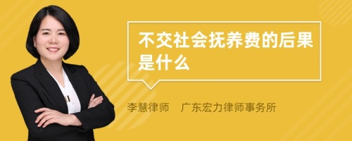 不交社会抚养费的后果是什么