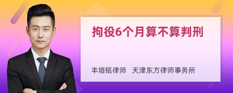 拘役6个月算不算判刑