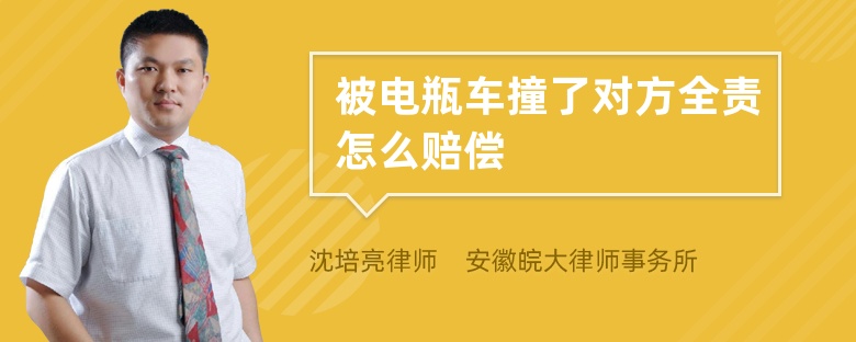 被电瓶车撞了对方全责怎么赔偿