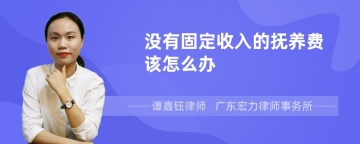 没有固定收入的抚养费该怎么办