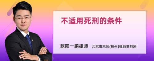 不适用死刑的条件