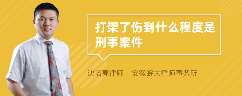 打架了伤到什么程度是刑事案件