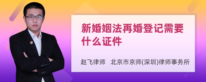 新婚姻法再婚登记需要什么证件