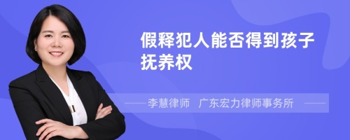 假释犯人能否得到孩子抚养权