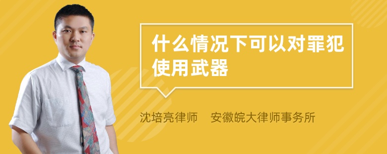 什么情况下可以对罪犯使用武器