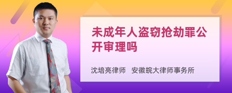 未成年人盗窃抢劫罪公开审理吗