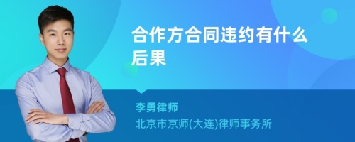 合作方合同违约有什么后果