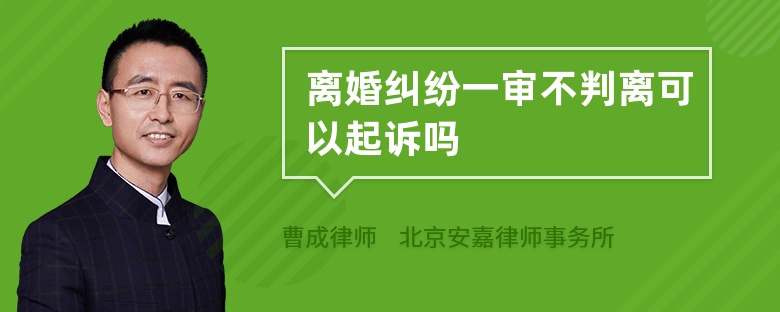 离婚纠纷一审不判离可以起诉吗