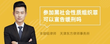 参加黑社会性质组织罪可以宣告缓刑吗