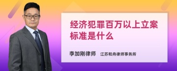 经济犯罪百万以上立案标准是什么