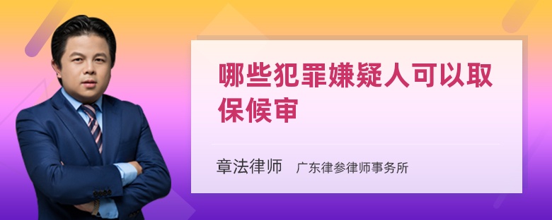 哪些犯罪嫌疑人可以取保候审