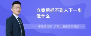 立案后抓不到人下一步做什么