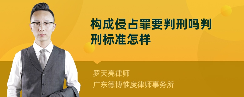 构成侵占罪要判刑吗判刑标准怎样