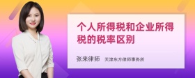 个人所得税和企业所得税的税率区别