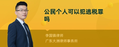 公民个人可以犯逃税罪吗