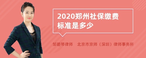2020郑州社保缴费标准是多少