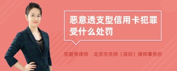 恶意透支型信用卡犯罪受什么处罚