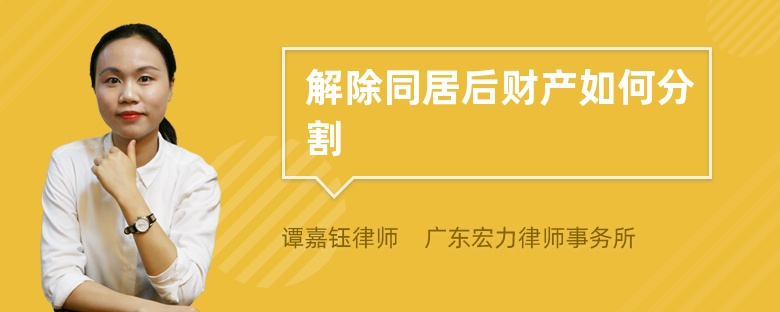 解除同居后财产如何分割