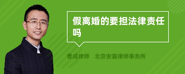 假离婚的要担法律责任吗