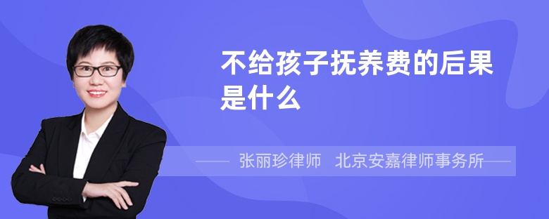 不给孩子抚养费的后果是什么