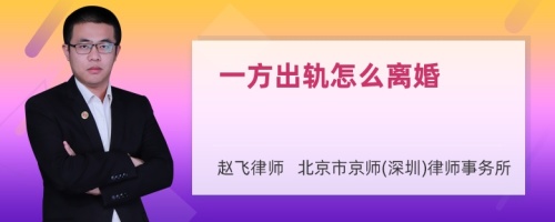 一方出轨怎么离婚