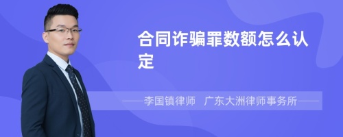 合同诈骗罪数额怎么认定