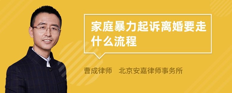 家庭暴力起诉离婚要走什么流程