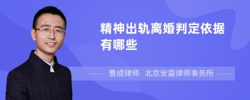 精神出轨离婚判定依据有哪些