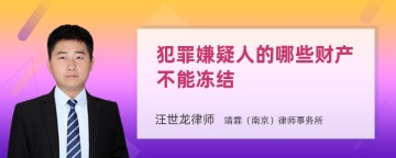 犯罪嫌疑人的哪些财产不能冻结