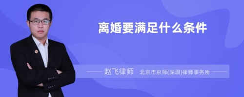 离婚要满足什么条件