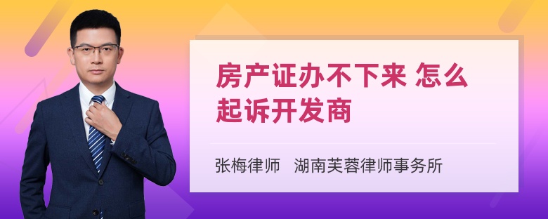 房产证办不下来 怎么起诉开发商