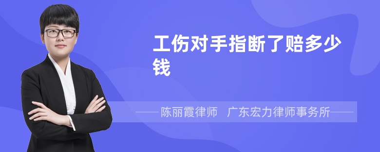 工伤对手指断了赔多少钱