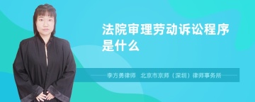 法院审理劳动诉讼程序是什么